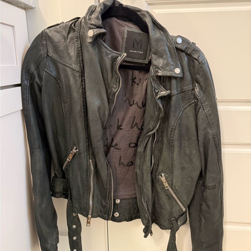 Mauritius Green Leather Jacket